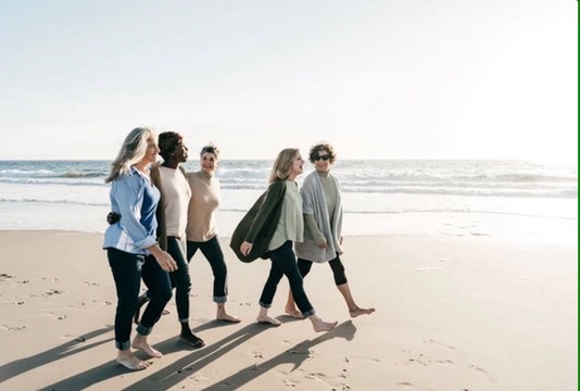 Women walking together during The Perch Walk and Talk